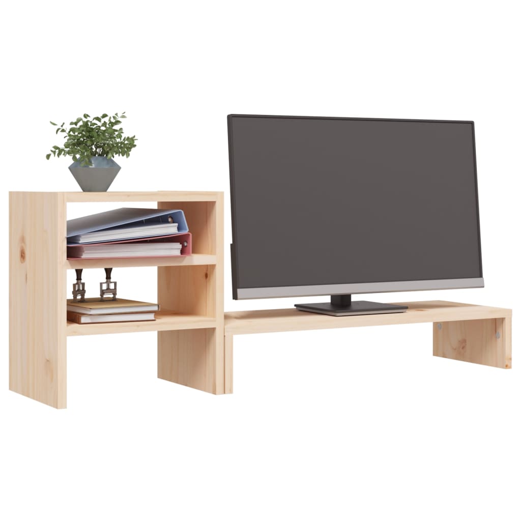 Monitorstandaard 81X20X30 Cm Massief Grenenhout