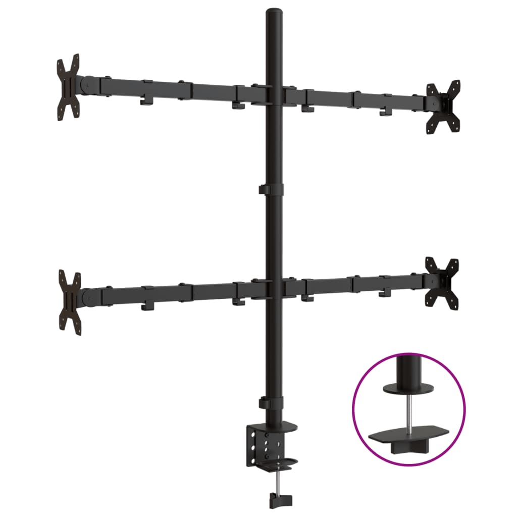 Monitorbeugel Vesa 75/100 Mm Zwart Staal